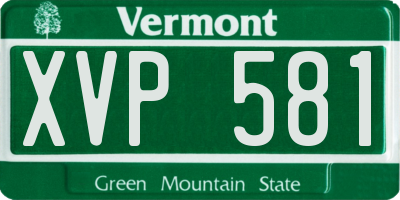 VT license plate XVP581
