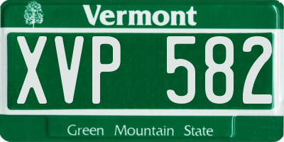 VT license plate XVP582