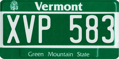 VT license plate XVP583