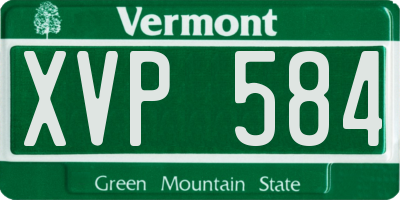 VT license plate XVP584