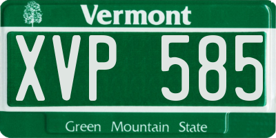 VT license plate XVP585