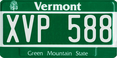 VT license plate XVP588