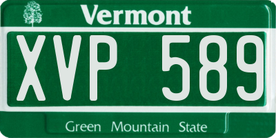 VT license plate XVP589
