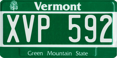 VT license plate XVP592