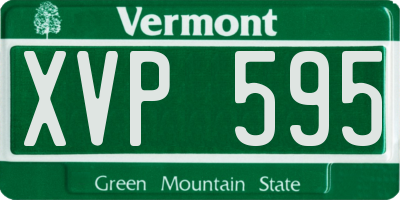 VT license plate XVP595