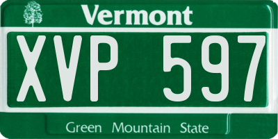 VT license plate XVP597