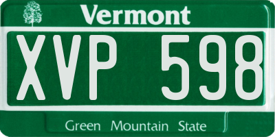 VT license plate XVP598