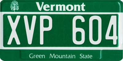VT license plate XVP604