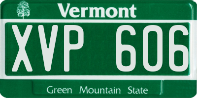 VT license plate XVP606