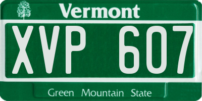 VT license plate XVP607