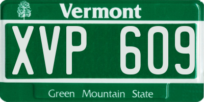 VT license plate XVP609