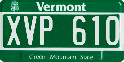 VT license plate XVP610