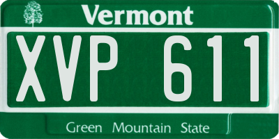 VT license plate XVP611
