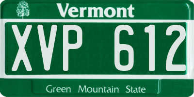 VT license plate XVP612