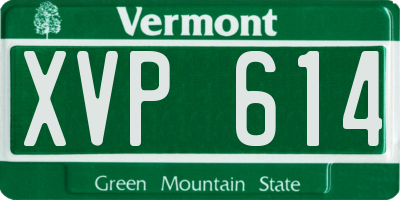 VT license plate XVP614
