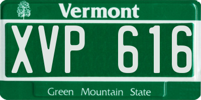 VT license plate XVP616