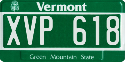 VT license plate XVP618
