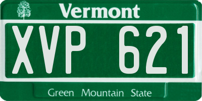 VT license plate XVP621