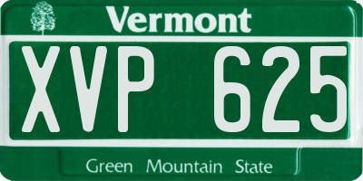 VT license plate XVP625