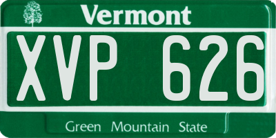 VT license plate XVP626