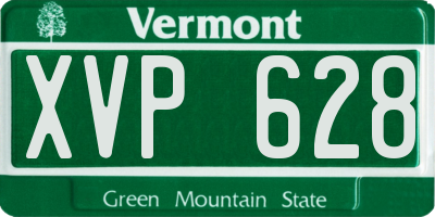 VT license plate XVP628