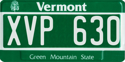 VT license plate XVP630