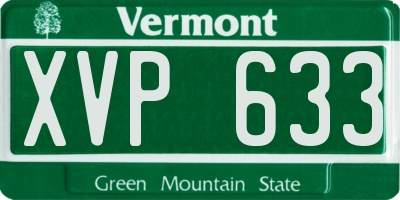 VT license plate XVP633