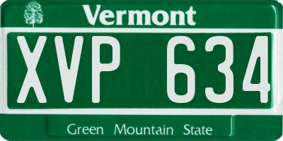 VT license plate XVP634