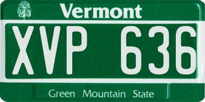 VT license plate XVP636