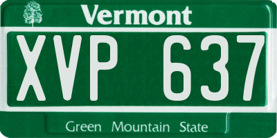 VT license plate XVP637