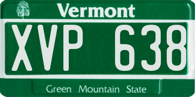 VT license plate XVP638