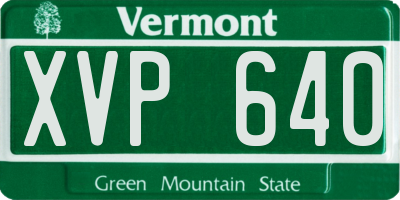 VT license plate XVP640