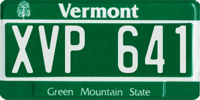 VT license plate XVP641