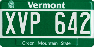 VT license plate XVP642