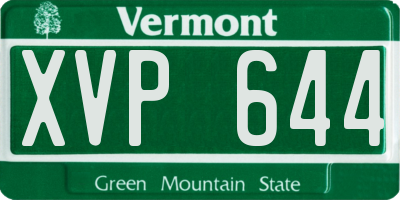 VT license plate XVP644