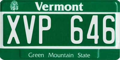 VT license plate XVP646