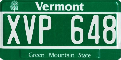 VT license plate XVP648