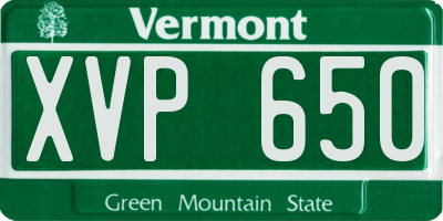 VT license plate XVP650