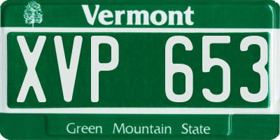 VT license plate XVP653