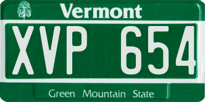 VT license plate XVP654