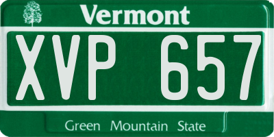 VT license plate XVP657