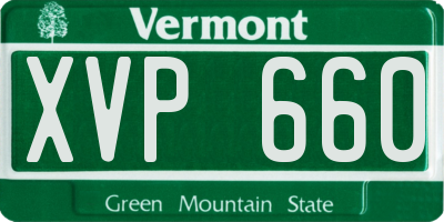 VT license plate XVP660