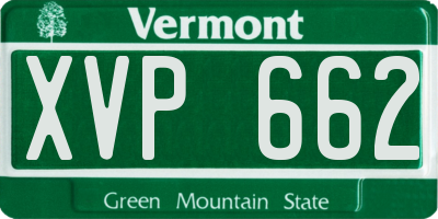 VT license plate XVP662