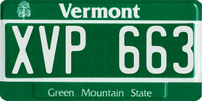 VT license plate XVP663