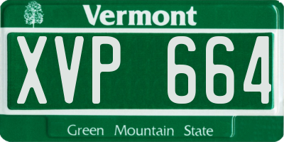 VT license plate XVP664