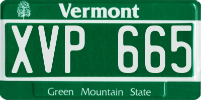 VT license plate XVP665