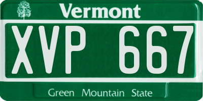 VT license plate XVP667