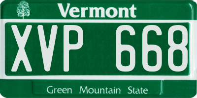 VT license plate XVP668