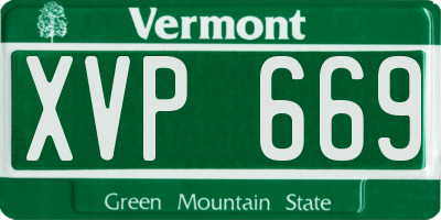 VT license plate XVP669