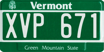VT license plate XVP671